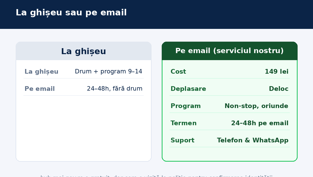 Cazier judiciar Constanța &mdash; la ghișeu sau pe email
